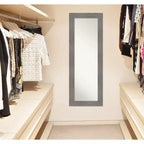 Specchio a figura intera per porta 50x137 cm non bisellato grigio: rettangolare moderno, cornice in polistirene