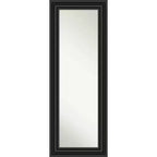 20" x 54" Non-Beveled Colonial Black Full Length on The Door Mirror - Amanti Art: Includes Hanging Hardware, Polystyrene Frame