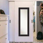 Specchio da Porta Intero Nero 50,8 cm x 137,2 cm Non Smussato: Include Accessori per il Montaggio, Cornice in Polistirene