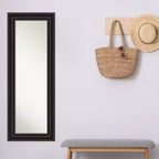 Specchio da Porta Intero Nero 50,8 cm x 137,2 cm Non Smussato: Include Accessori per il Montaggio, Cornice in Polistirene
