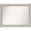 43" x 32" Non-Beveled Salon Silver Bathroom Wall Mirror - Amanti Art: Modern Rectangular, Polystyrene Frame, Wall Mounted
