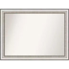 43" x 32" Non-Beveled Salon Silver Bathroom Wall Mirror - Amanti Art: Modern Rectangular, Polystyrene Frame, Wall Mounted