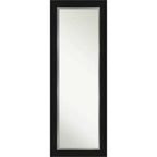 20" x 54" Non-Beveled Eva Black Silver Full Length on The Door Mirror - Amanti Art: Over-the-Door Hanging