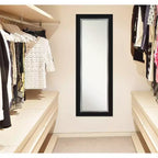 Specchio a figura intera 50 x 137 cm senza smussatura, nero/argento, da appendere sopra la porta