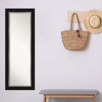 Specchio a figura intera 50 x 137 cm senza smussatura, nero/argento, da appendere sopra la porta