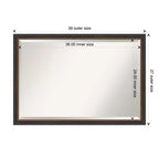 Specchio da Parete Rettangolare Moderno con Bordo Smussato, Legno Nero, 99 x 68.5 cm: Nessun Montaggio Richiesto