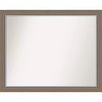 31" x 25" Non-Beveled Eva Brown Narrow Wall Mirror - Amanti Art