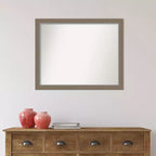 Specchio da parete stretto marrone non smussato da 31" x 25"