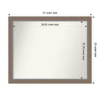 Specchio da parete stretto marrone non smussato da 31" x 25"
