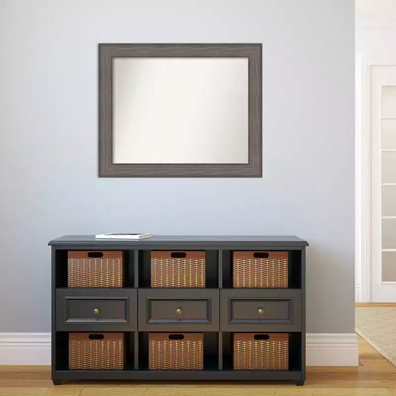 Specchio da parete in legno di fienile Country non smussato 33" x 27"