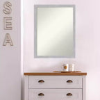Specchio da parete per bagno da 20" x 26" non smussato, stretto, nickel spazzolato: cornice in polistirene, montaggio a parete