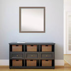 Specchio da parete stretto marrone non smussato da 73,66 cm x 73,66 cm