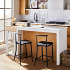 Sgabello da bar Metal Cafe ad altezza bancone nero: Design elegante e moderno