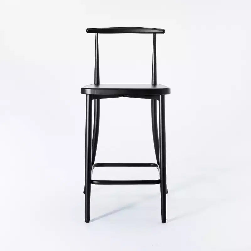 Sgabello da bar Metal Cafe ad altezza bancone nero: Design elegante e moderno