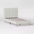 Twin Bed Cream - Room Essentials™: Upholstered Headboard, Plywood Frame, No Box Spring Needed