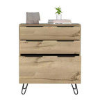 Elfriede Dresser Light Oak - Boahaus: Metal Legs, Wood Laminate, Space-Saving Design, 36" Height