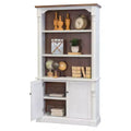 Libreria a 3 ripiani da 198 cm con ante inferiori bianca: Stile Cottage, ferramenta in metallo
