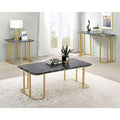 Set di tavolini con piano in finto marmo oro/nero: Struttura in metallo stile Mid-Century Modern, finitura a polvere
