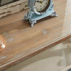 Consolle rustica in legno color bianco sporco: Design a 2 ripiani, Profilo alto