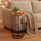 Industrial Metal Accent Table Black - Olivia & May: Round Iron Side Table, No Assembly Required