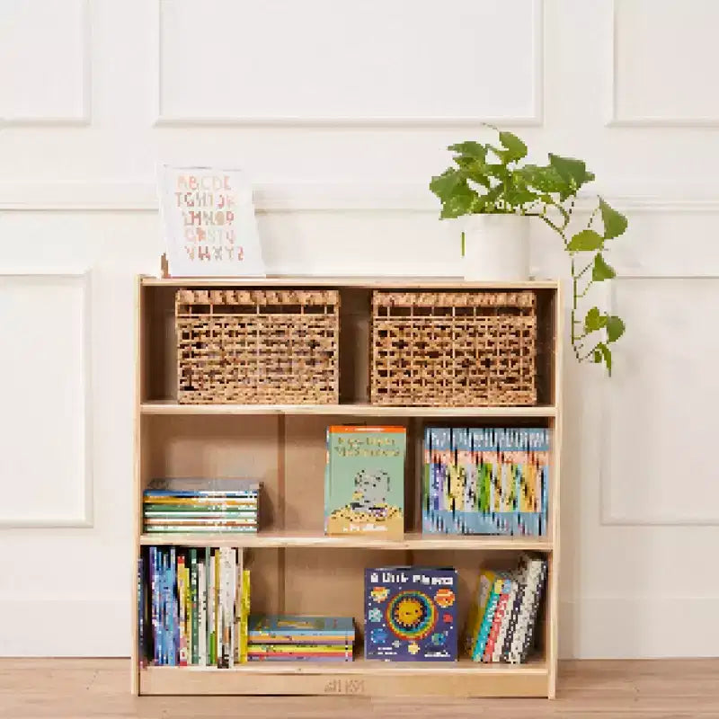 Libreria classica in legno con ripiani regolabili, 91 cm, libreria per aula