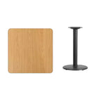 Piano tavolo laminato quadrato 30" con base altezza tavolo tonda 18"