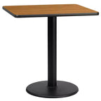 Piano tavolo laminato quadrato 30" con base altezza tavolo tonda 18"