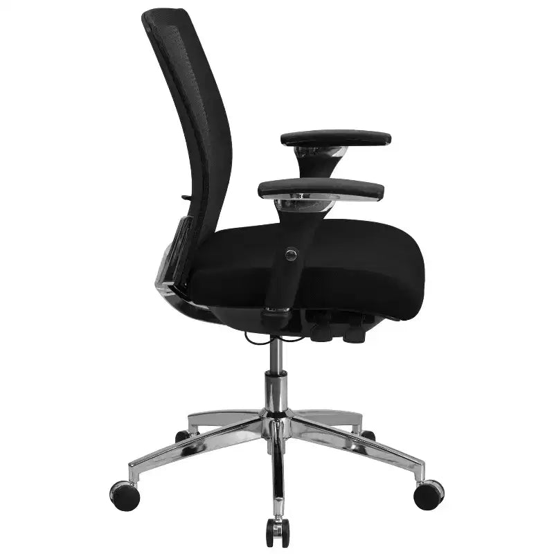 Sedia da ufficio ergonomica con cursore del sedile regolabile e supporto lombare, uso 24/7, portata 136 kg