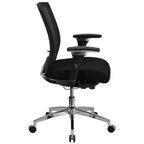 Sedia da ufficio ergonomica con cursore del sedile regolabile e supporto lombare, uso 24/7, portata 136 kg