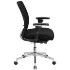 Sedia da ufficio ergonomica con cursore del sedile regolabile e supporto lombare, uso 24/7, portata 136 kg