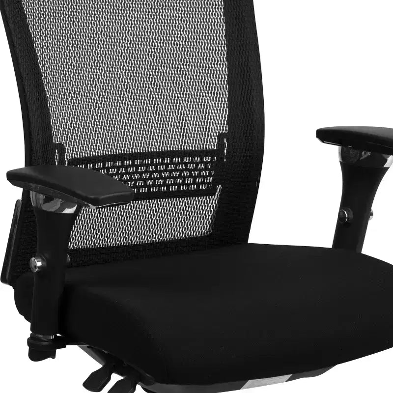 Sedia da ufficio ergonomica con cursore del sedile regolabile e supporto lombare, uso 24/7, portata 136 kg