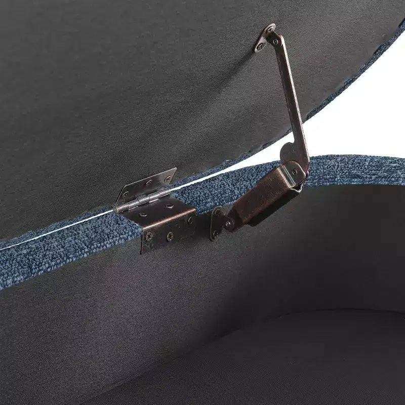 Panca Contenitore Ovale con Gambe in Legno di Hevea, Moderno Pouf Trapuntato