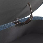 Panca Contenitore Ovale con Gambe in Legno di Hevea, Moderno Pouf Trapuntato