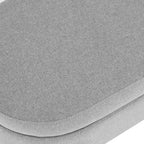 Panca Contenitore Ovale con Gambe in Legno di Hevea, Moderno Pouf Trapuntato