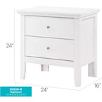 Comodino a 2 cassetti (61 cm H x 48 cm L x 39 cm P)