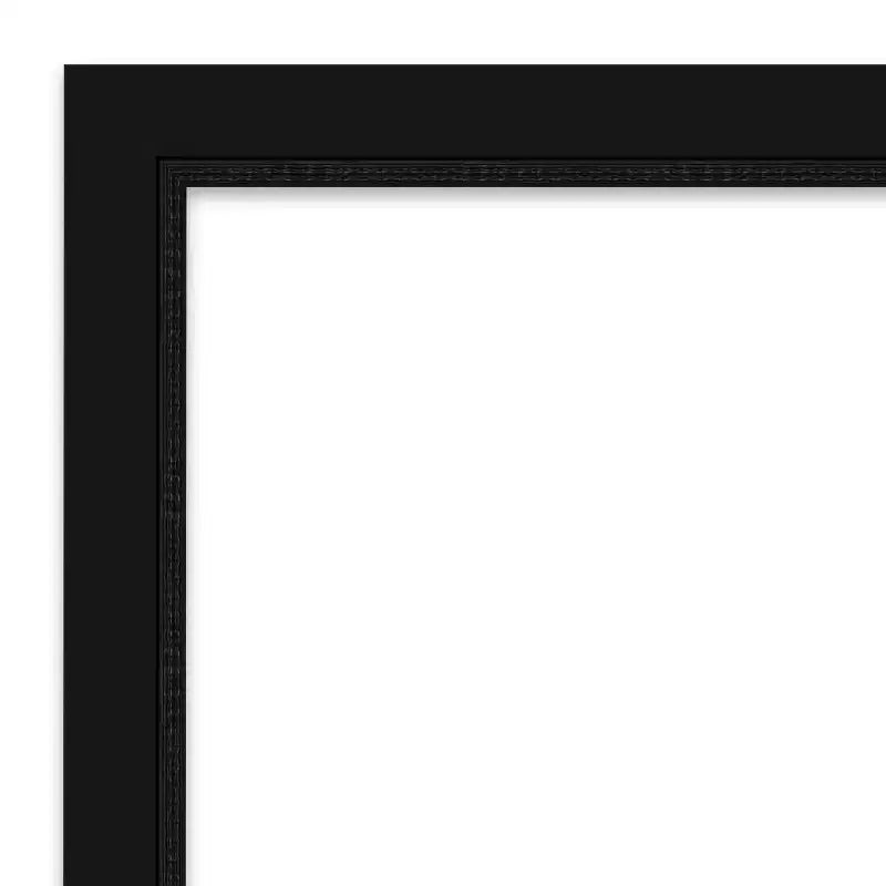 Specchio da bagno da parete smussato stretto nero piccolo