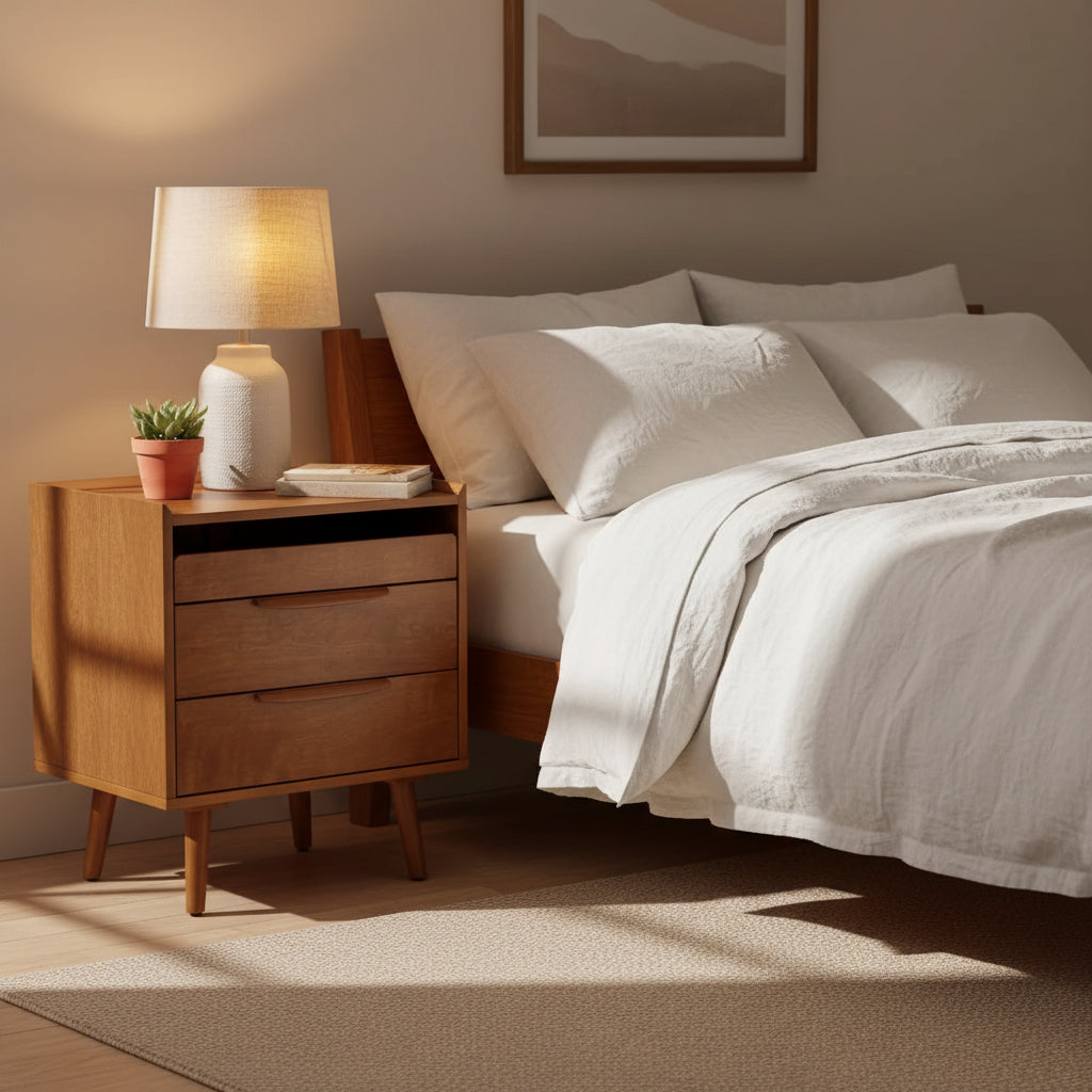 Janet 3 - Drawer end table with a Charging Station | KARAT HOME