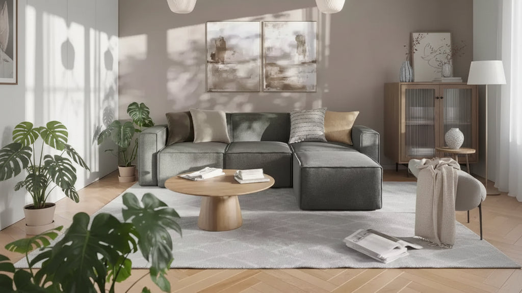 Divano sezionale modulare di lusso, lato sinistro con bracciolo