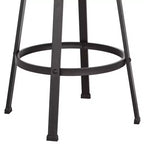 Sgabello da bar girevole in metallo bronzo, marrone, alto 75 cm, industriale, con sedile regolabile in legno, schienale e poggiapiedi, per bancone cucina
